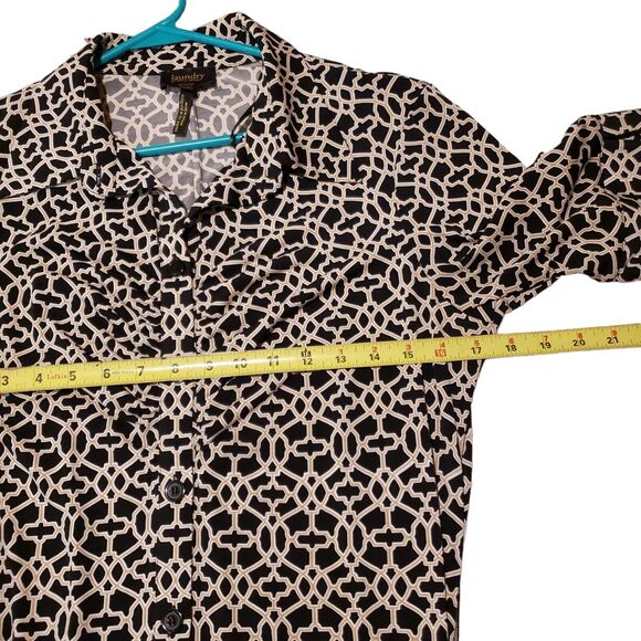 Laundry by Shelli Segal Button Down Bust Ruched Fitted Dress with Belt Size 14 - Picture 6 of 9